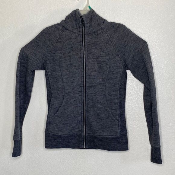 LULULEMON Women’s Full Zip Charcoal Hoodie Size 6 - Picture 1 of 8